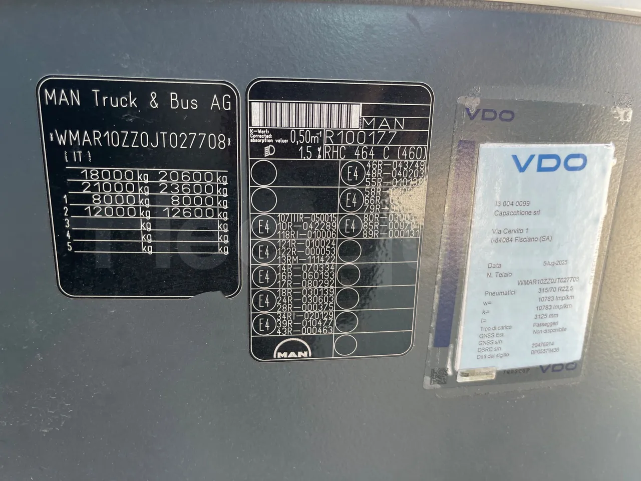 Man Lion's Coach C Joacb - Euro6 - 338kW - 13.100mt - chassis VIN photo