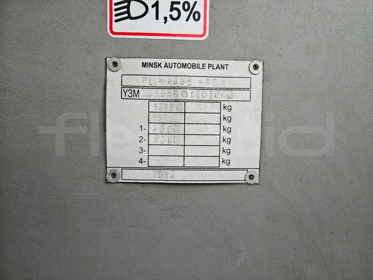 MAZ 206 206 - Euro 5 - 130 kW - 8.65 mt - vehicle plate photo
