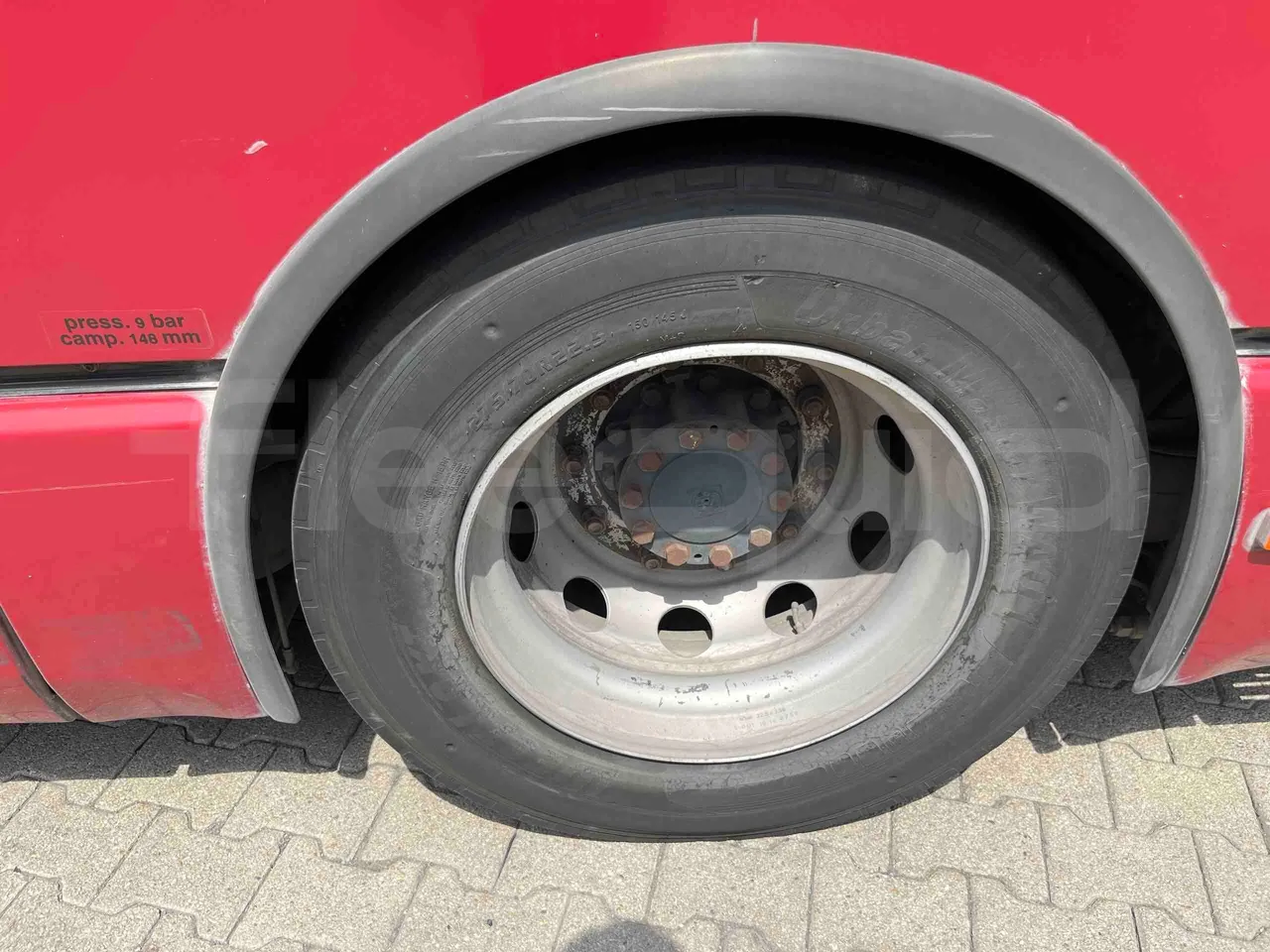 Iveco Citelis - Second Axle Left Side: Tyre Size