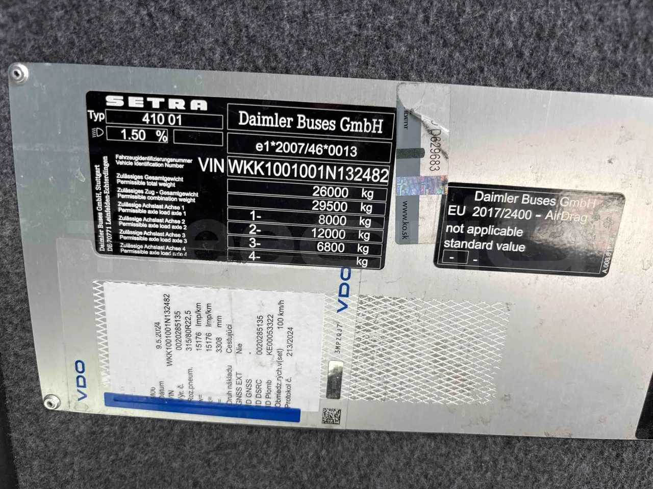 Setra S531 - vehicle plate photo