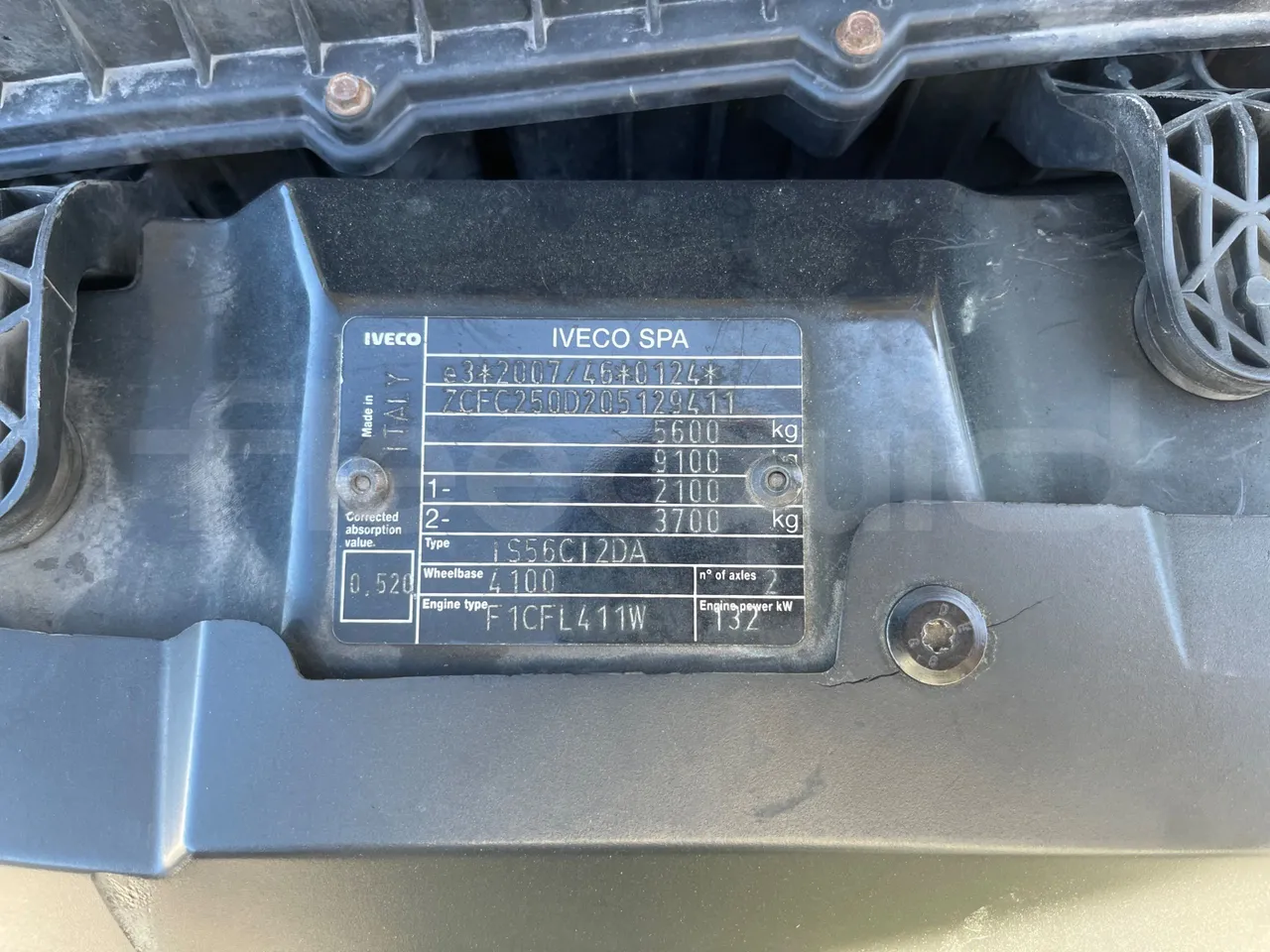 Iveco Ferqui Radius Dino - EUR6 - 132kW - 7.630m - vehicle plate photo