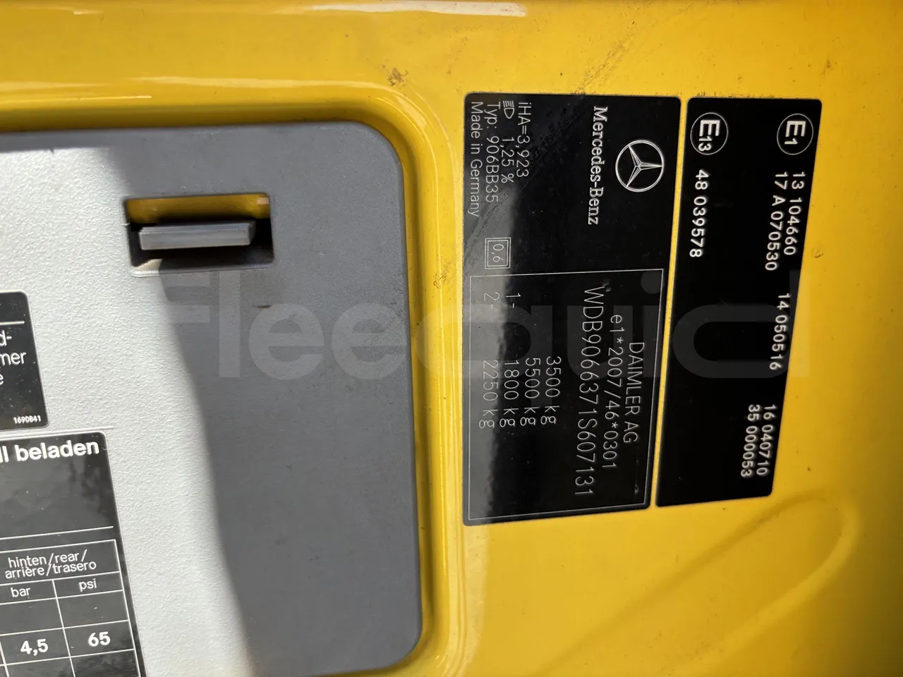 Mercedes-Benz Sprinter - Vehicle Plate