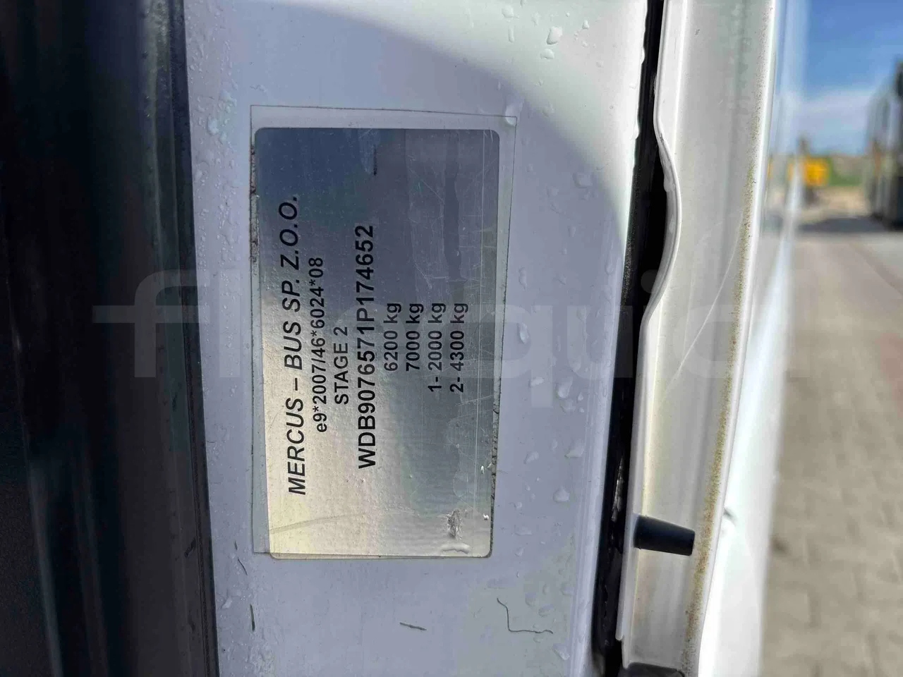 Mercedes-Benz Sprinter Mercus - Euro6 - 140kW - 7,400mt - vehicle plate photo
