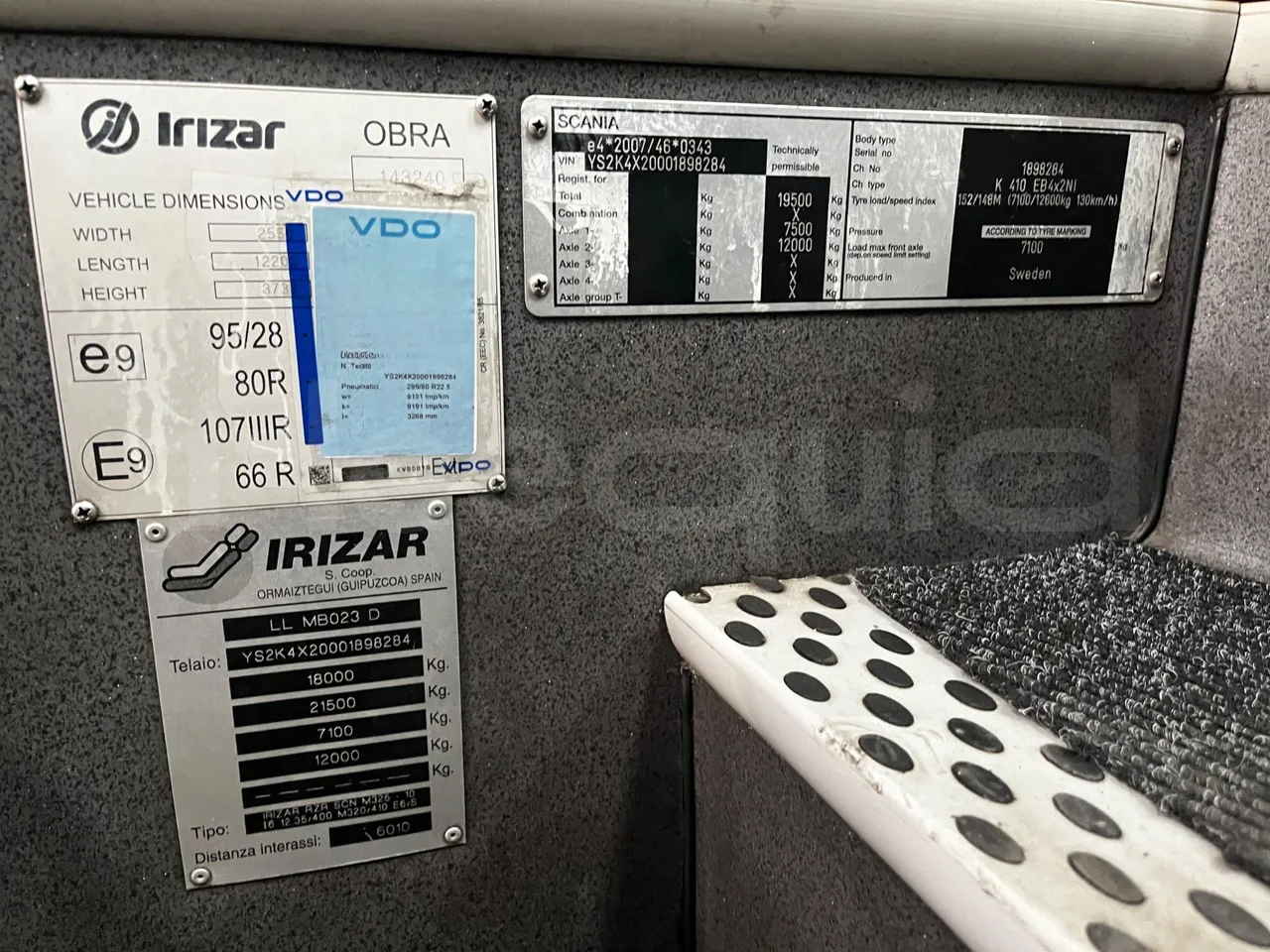 Irizar i6 12.35 - EUR6 - 305kW - 12.200m - chassis VIN photo