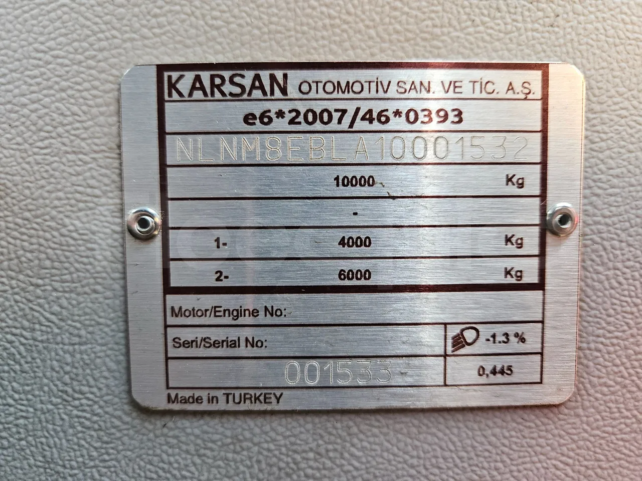 Karsan STAR M3V3CATYSLEN - kW 137 - EURO6 - 8.3m - vehicle plate photo