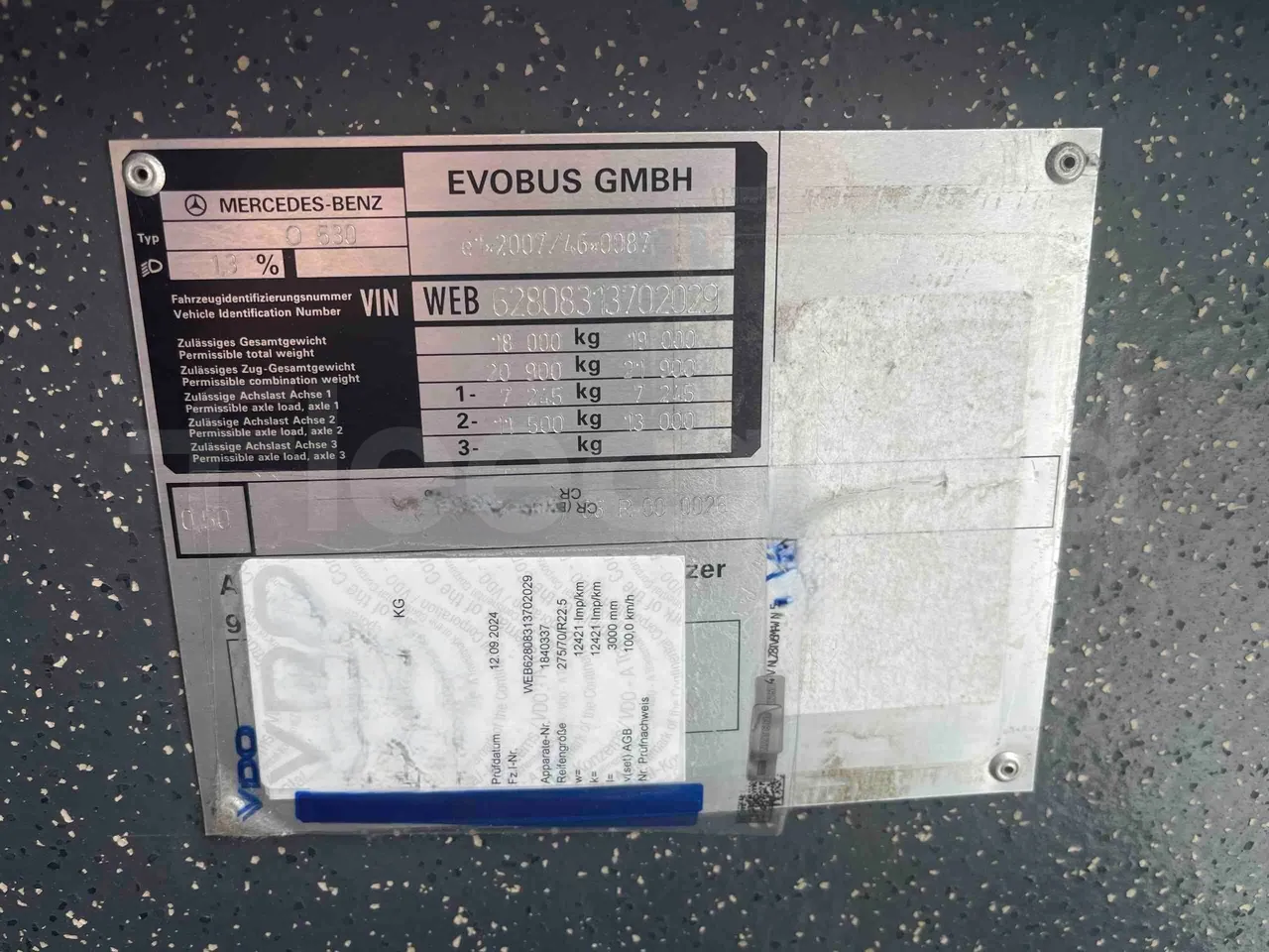 Mercedes-Benz Citaro - vehicle plate photo