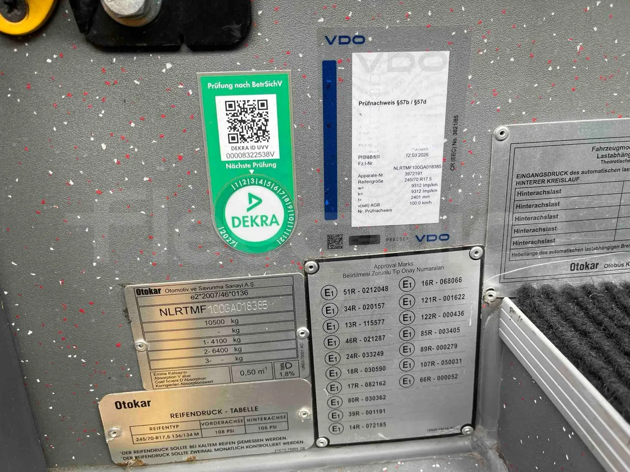 Otokar Navigo - vehicle plate photo