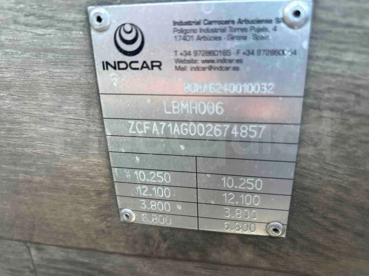 Indcar Mago 2 M2IV M23 - Euro6 - 162kW - 8.803mt - vehicle plate photo