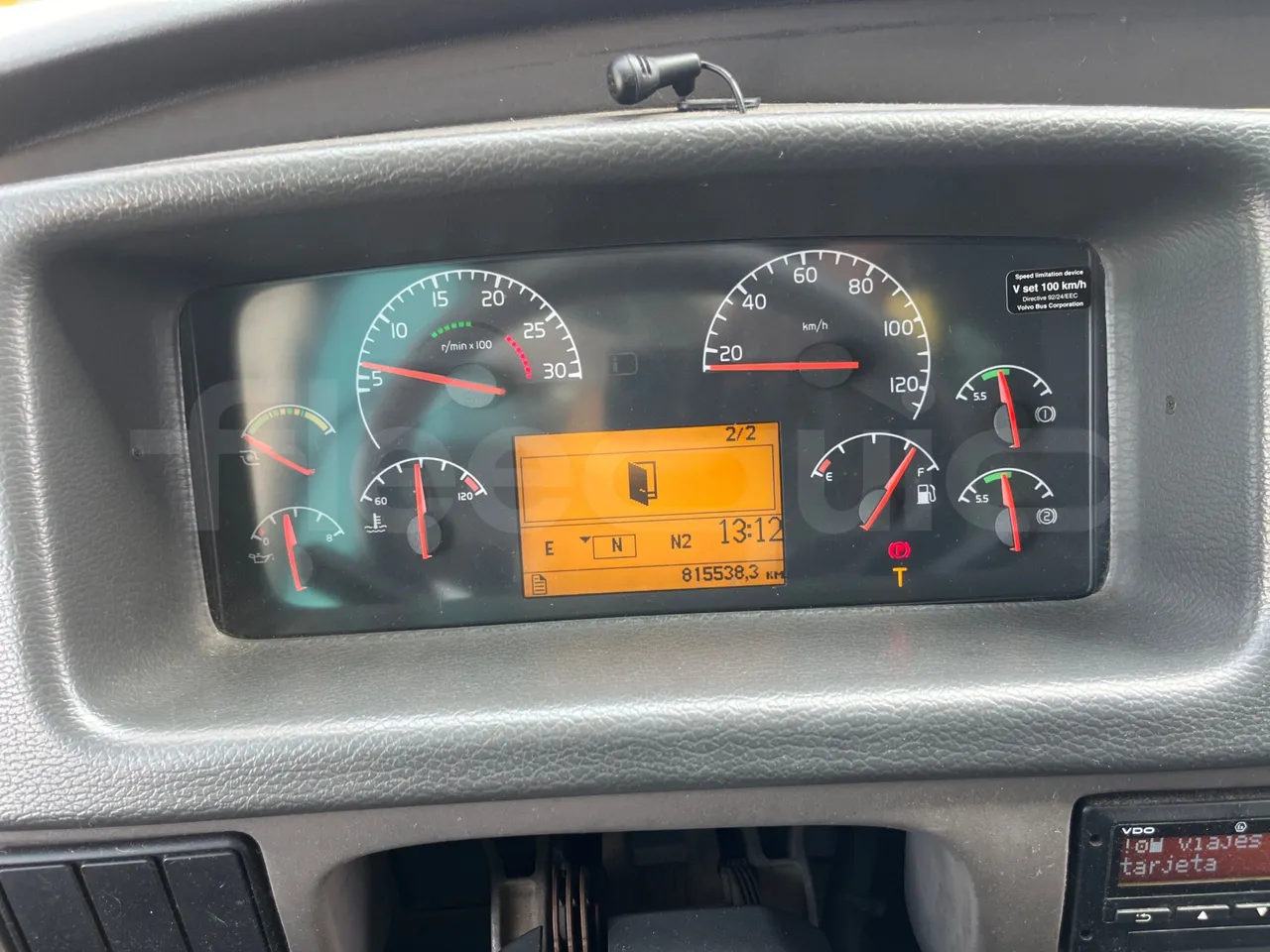 Volvo B9 R - EUR5 - 280kW - 12.850m - dashboard lights on