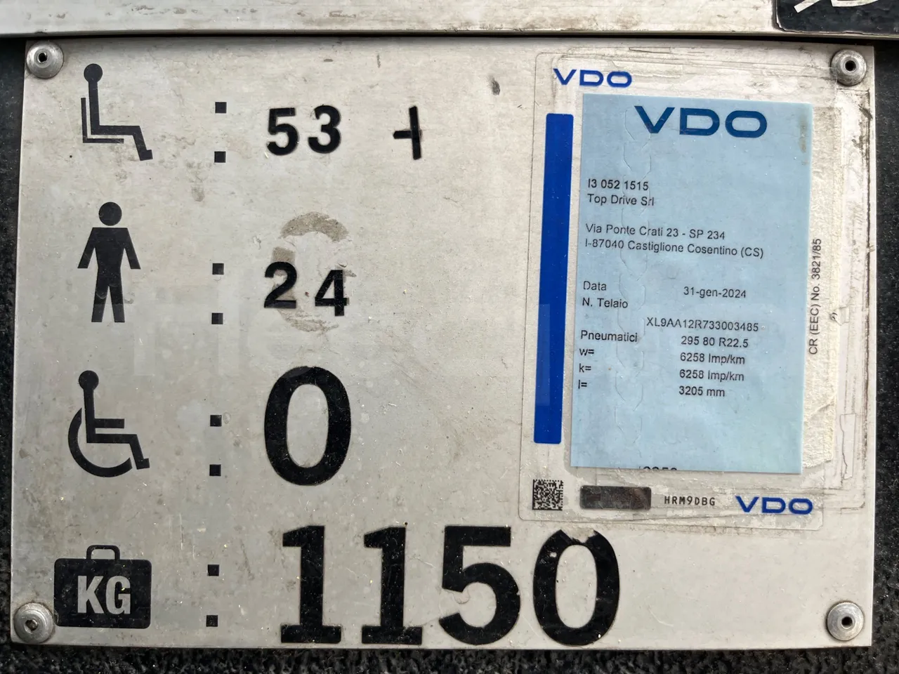 Vdl Bova Futura FLD 120-365 L/E5 - EUR5 - 266kW - 12m - seat plate photo