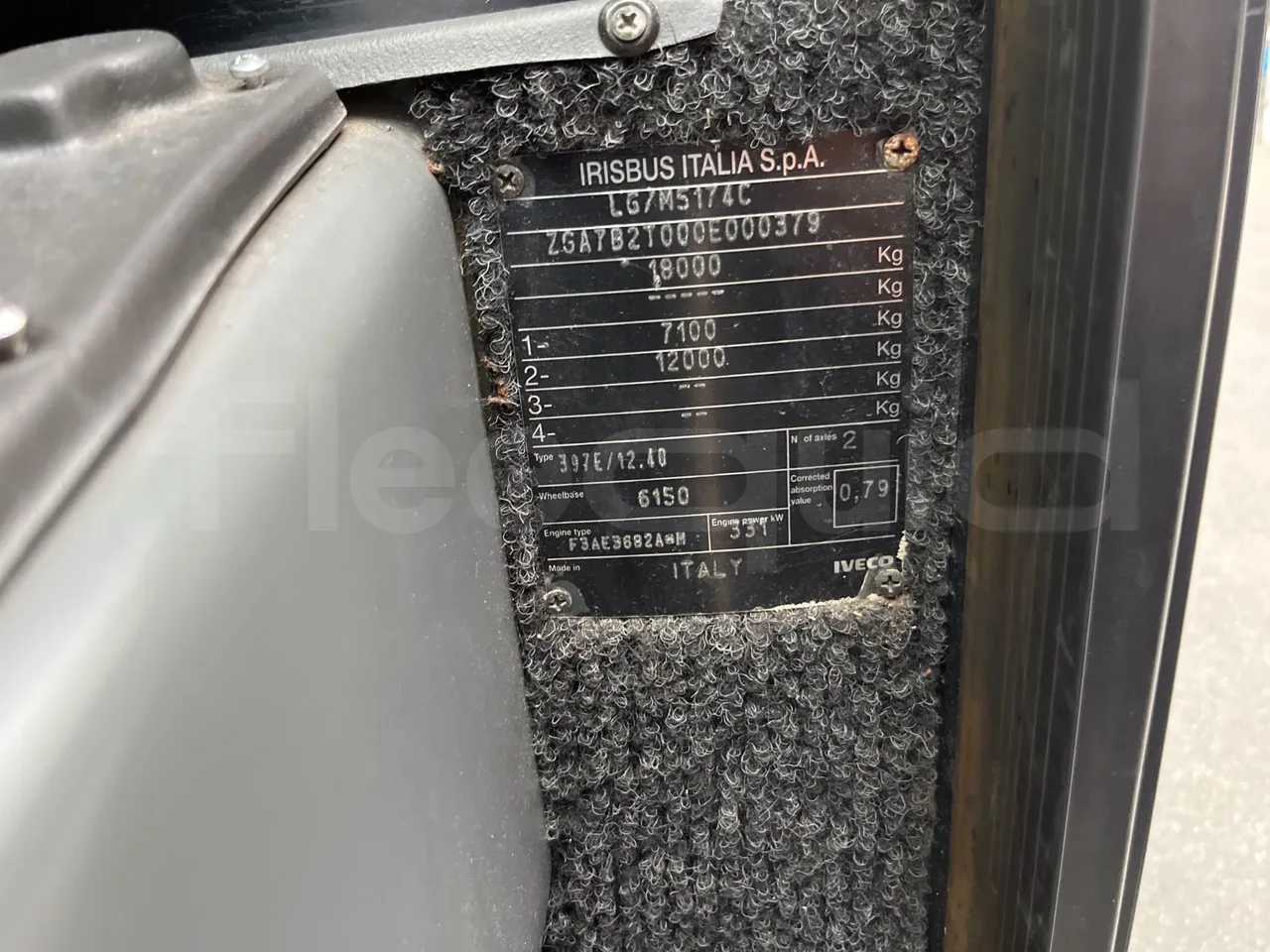 Irisbus New Domino 397E/12.40 - EUR5/331KW/12.410MT - vehicle plate photo