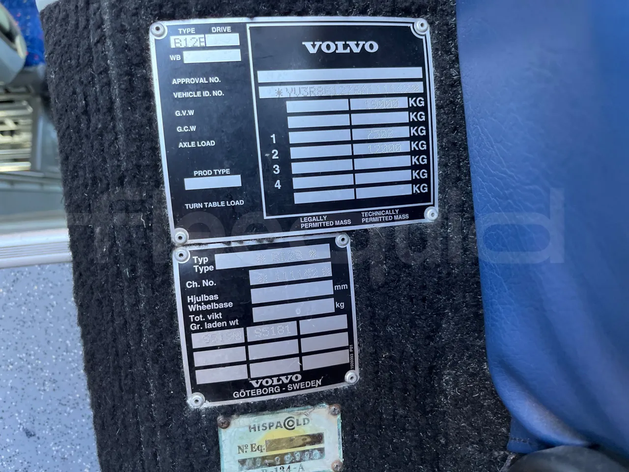 Volvo B12 B - 2008 - Euro4 - 309kW - 12.200mt - vehicle plate photo