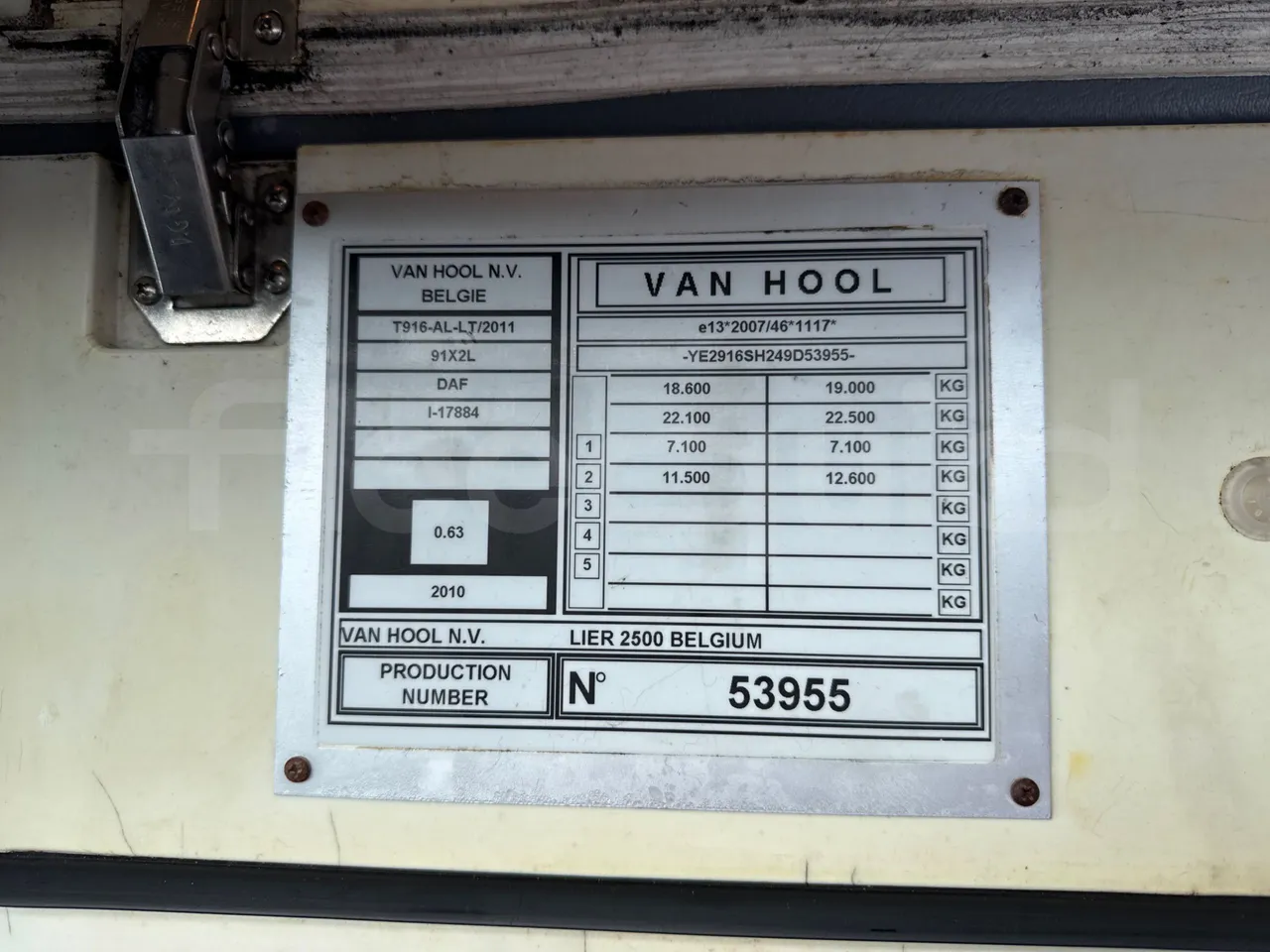 Van Hool Alicron T916 - EUR5 - 266kW -13m - chassis VIN photo