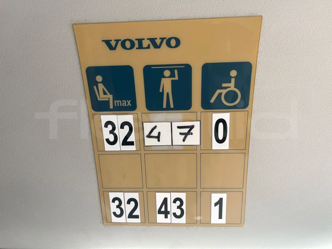 Volvo B4SC 7900  - Euro6 - 177kW - 12.134mt - seat plate photo