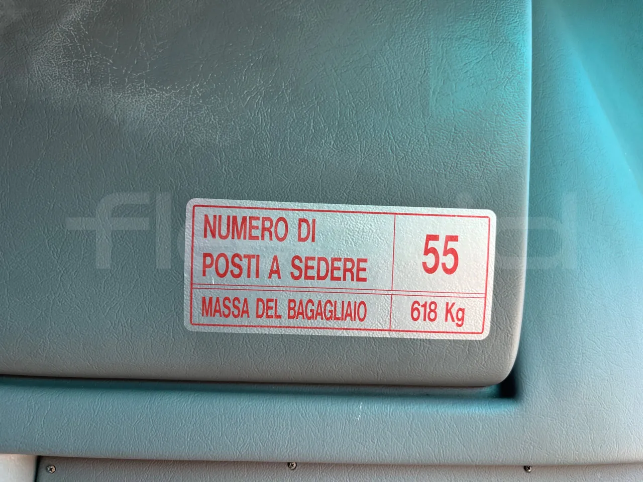 Volvo Barbi Antares B12B FS380 - Euro 3 - 279 Kw - 12,230 Mt - seat plate photo