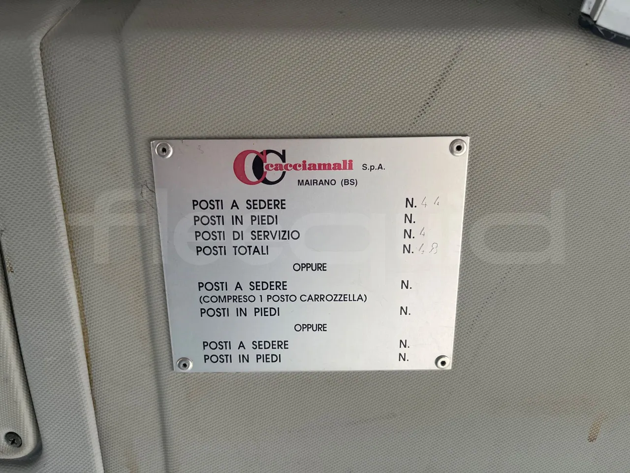 Iveco Cacciamali 65CF4 - Euro 4 - 130 kW - 8.560 mt - seat plate photo