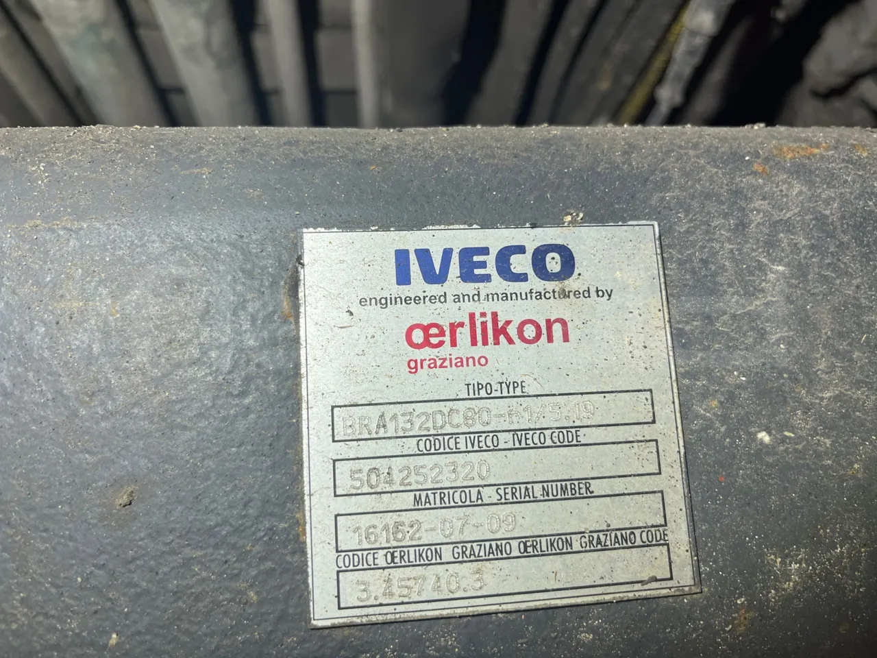 Iveco Citelis PS09D1/80 - EUR5 - 213kW - 10.460m - gearbox plate photo