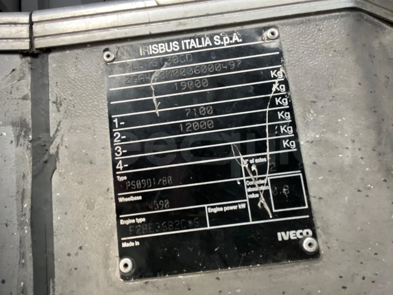 Iveco Citelis PS09D1/80 - EUR5 - 213kW - 10.460m - vehicle plate photo