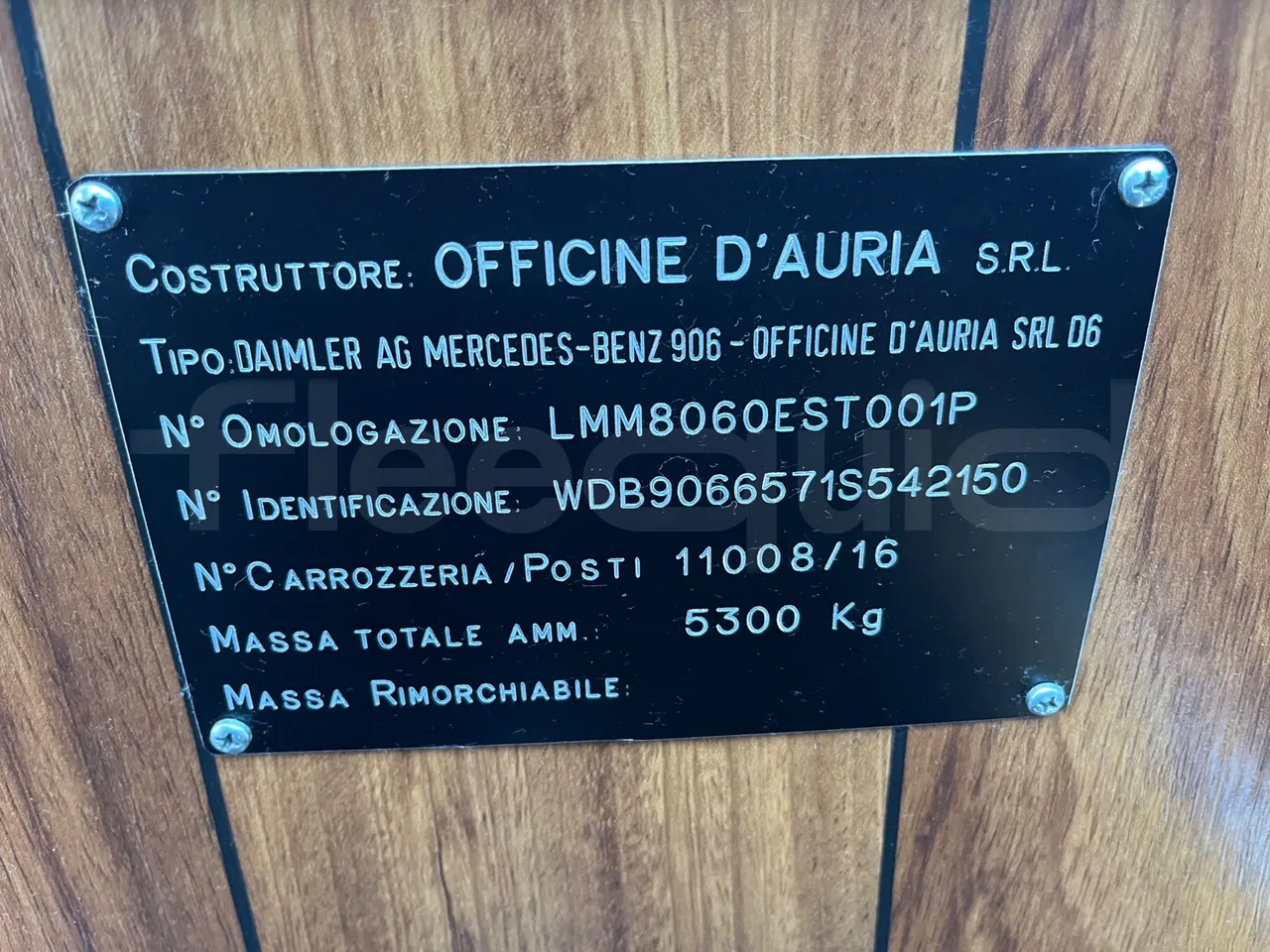 Mercedes-Benz Sprinter D'Auria - EUR5 - 140kW - 7.543m - chassis VIN photo