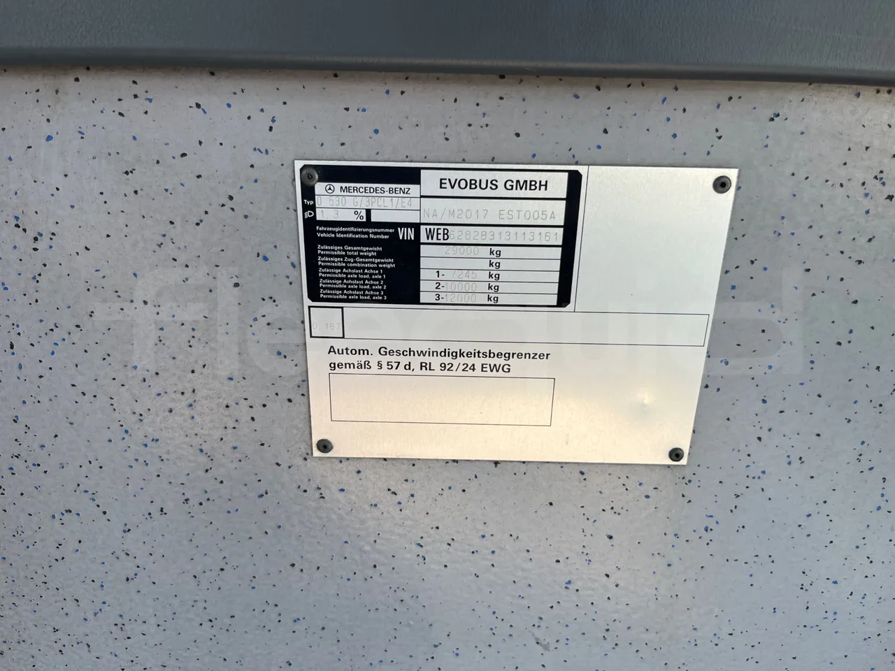 Mercedes-Benz Citaro G O530- Euro4 - 260kW - 17.940mt - vehicle plate photo