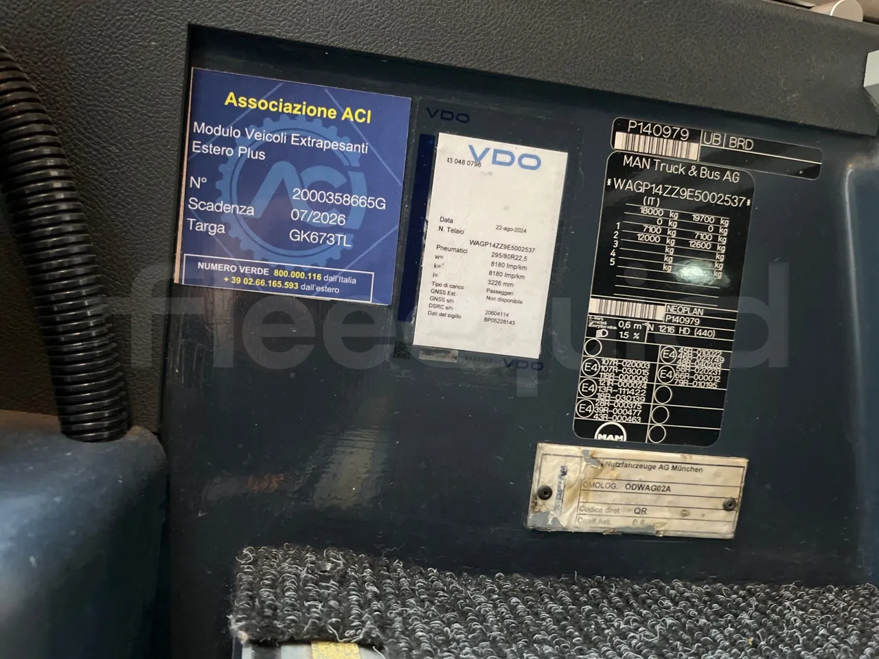 Neoplan Cityliner P14 - EURO6 - 324KW -12.240MT - vehicle plate photo