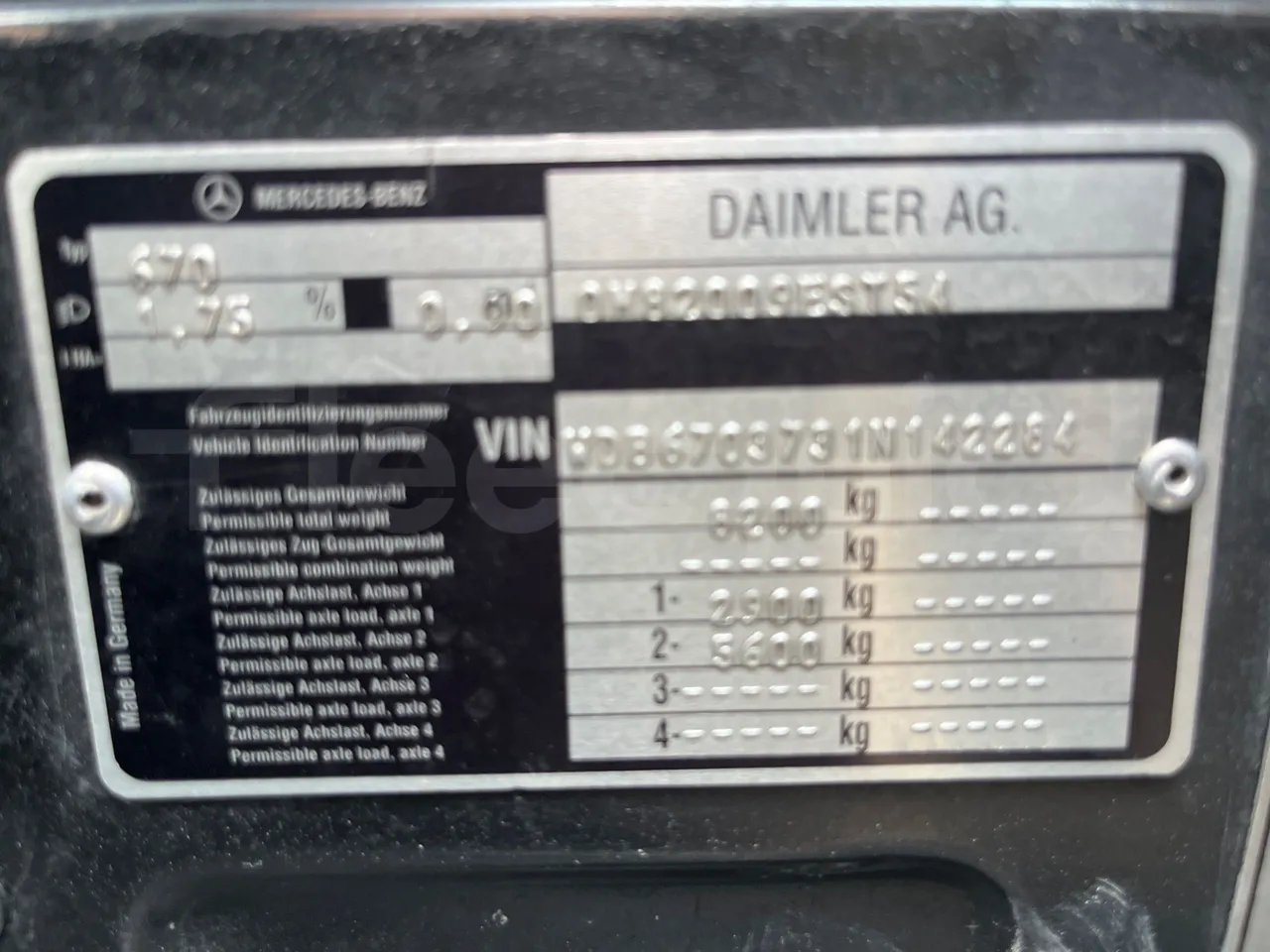 Mercedes-Benz 818 Sitcar - EUR5 - 130kW - 7.660m - chassis VIN photo