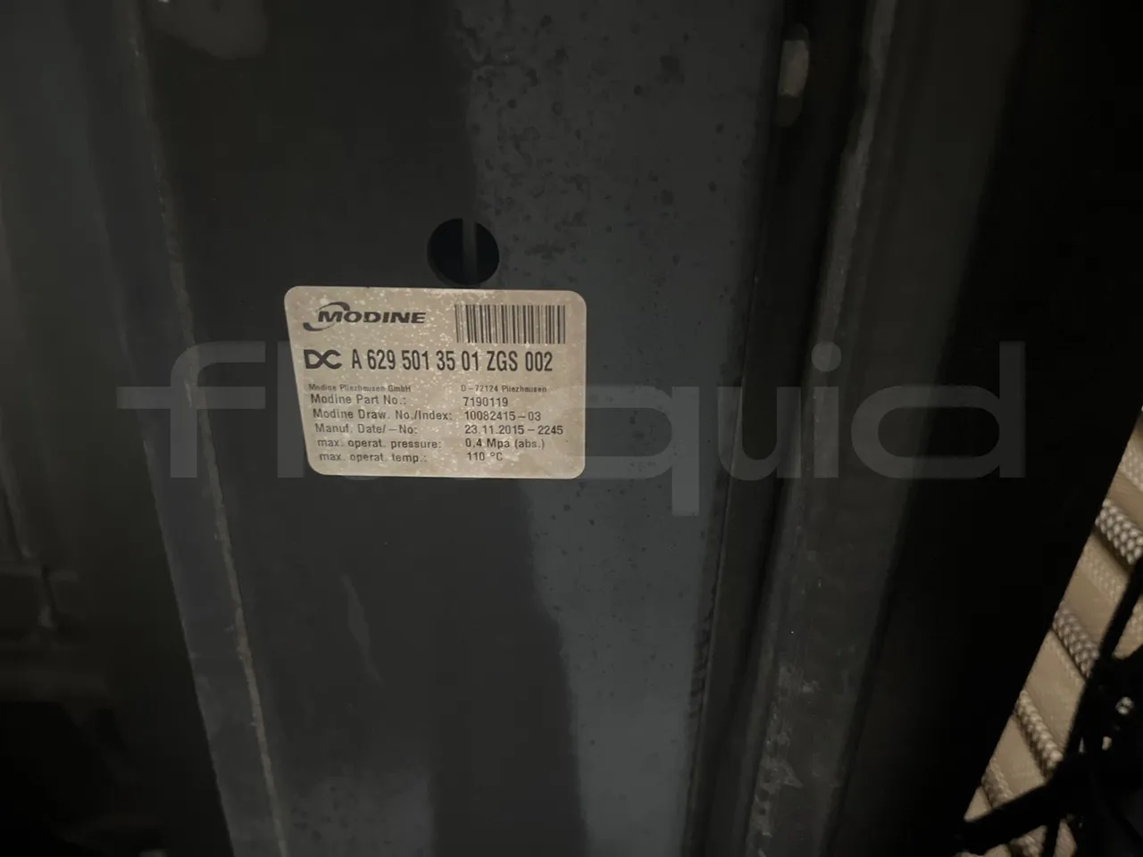 Mercedes-Benz Tourismo 632 01 - EUR6 - 290kW - 12.960m - engine plate photo