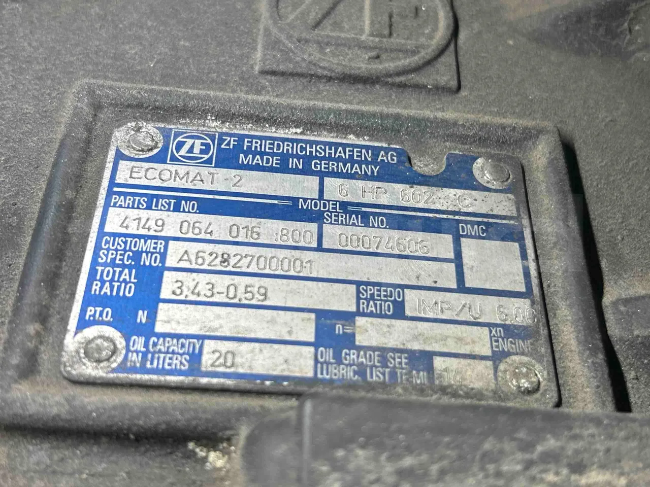 Mercedes-Benz Citaro O530G - Euro4 - 260kW - 17.940mt - gearbox plate photo