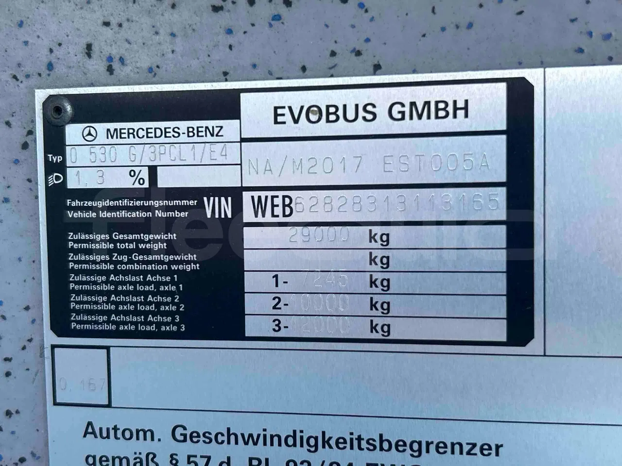 Mercedes-Benz Citaro O530G - Euro4 - 260kW - 17.940mt - vehicle plate photo