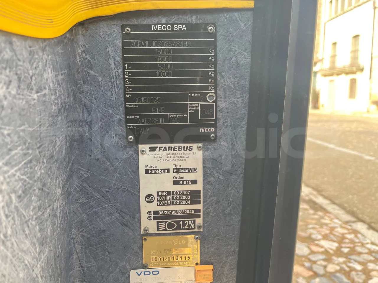 Iveco Andecar VII.3 BF150GDR - Euro4 - 185kW - 10.100mt - vehicle plate photo