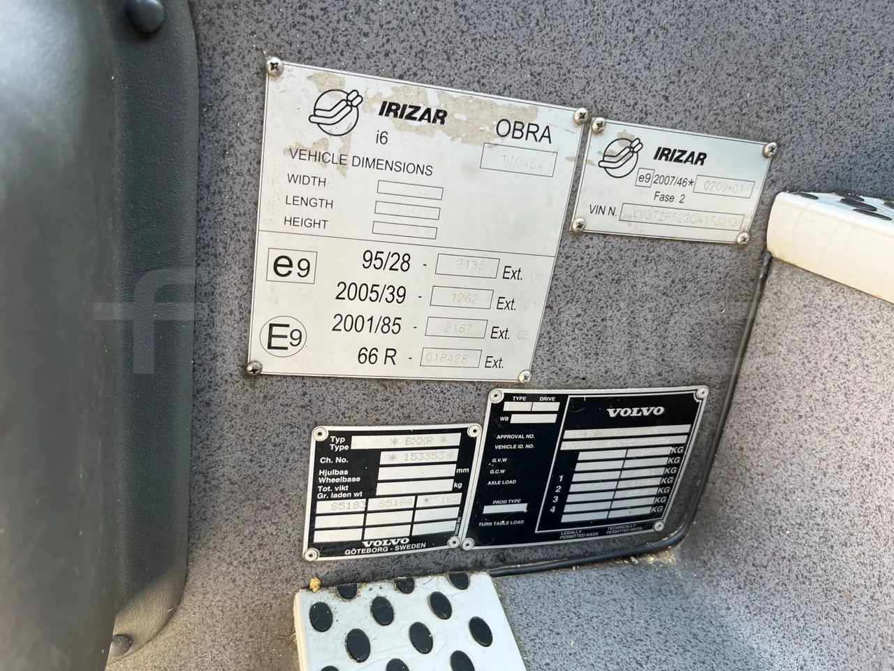 Irizar i6 14.5.37-EUR5-14.98m-345Kw - chassis VIN photo (mandatory for bus to scrap)
