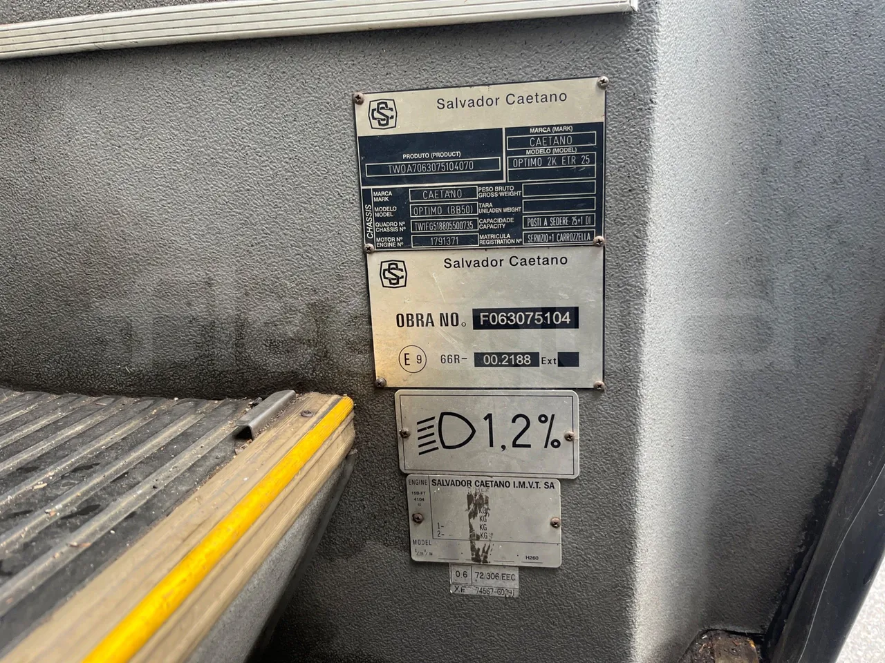 Salvador Caetano Optimo BB50L - Euro3 - 100kW - 7.586mt - vehicle plate photo