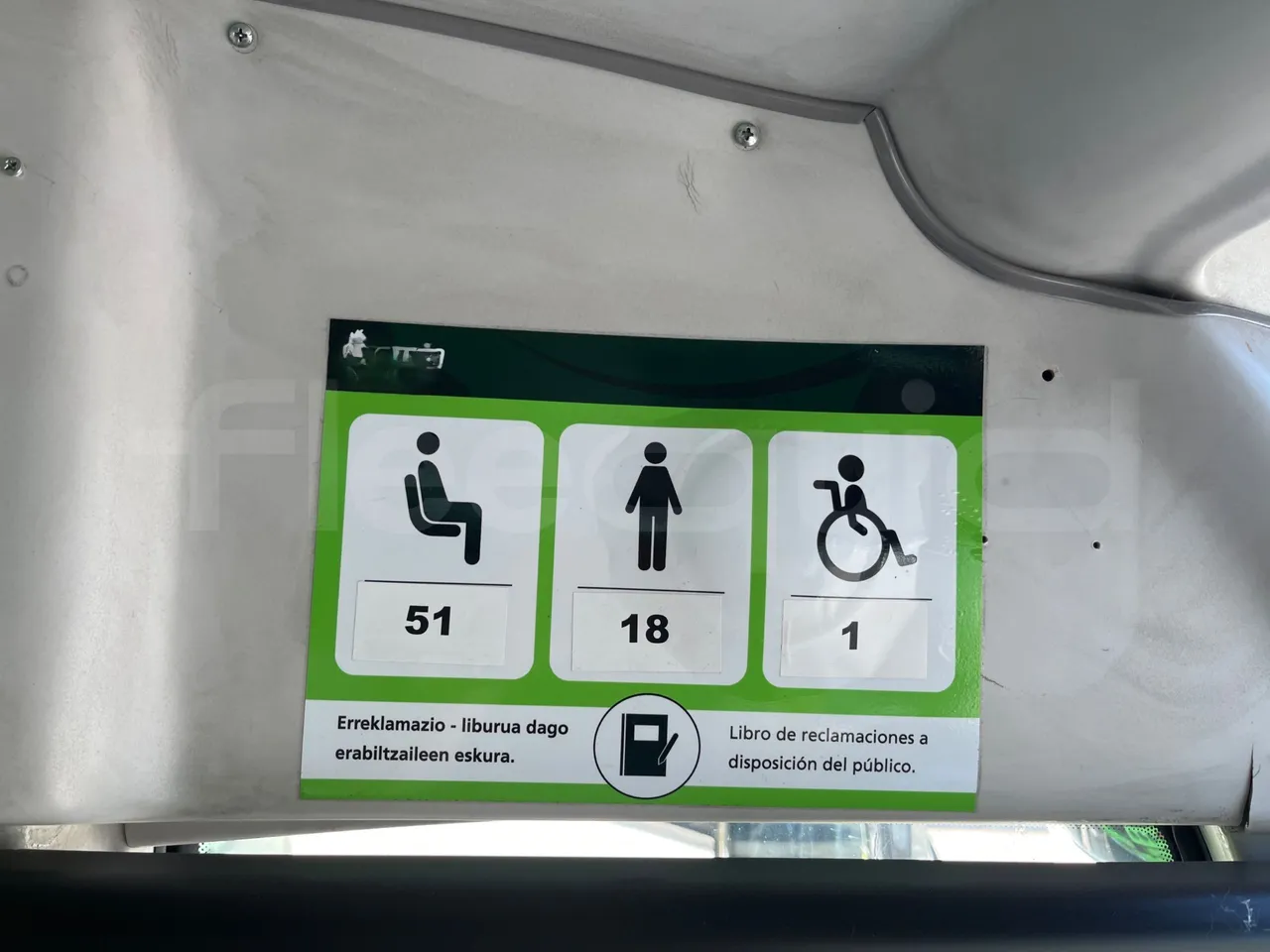 Irizar Volvo i4CD i4CD - Euro5 - 278kW - 12.920mt - seat plate photo