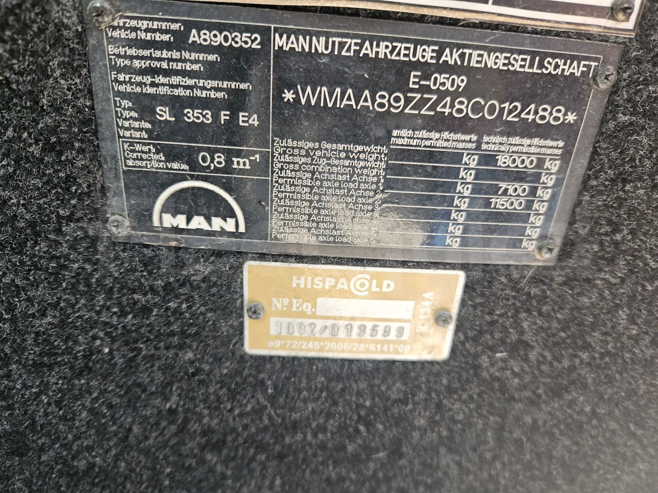 Man Celeris 18.314 HOCL-NL/ Euro 5 - 257 Kw - 12,250 Mt - vehicle plate photo
