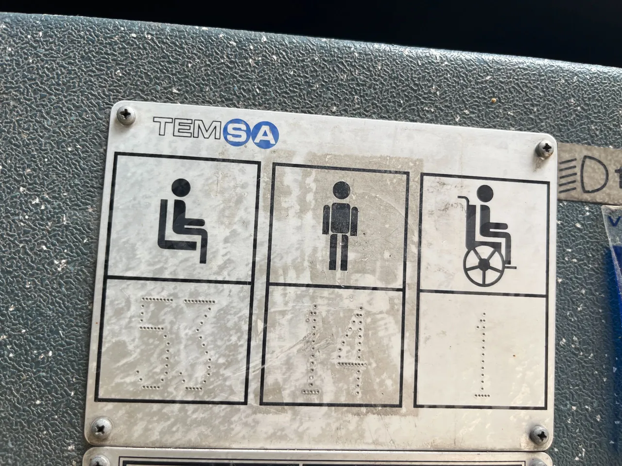 Temsa Tourmalin - seat plate photo
