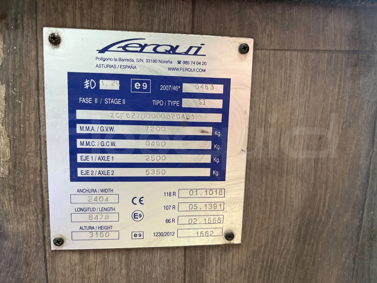 Iveco Ferqui S327C - Euro 6 - 132 kW - 8.470 mt - onboard devices 3