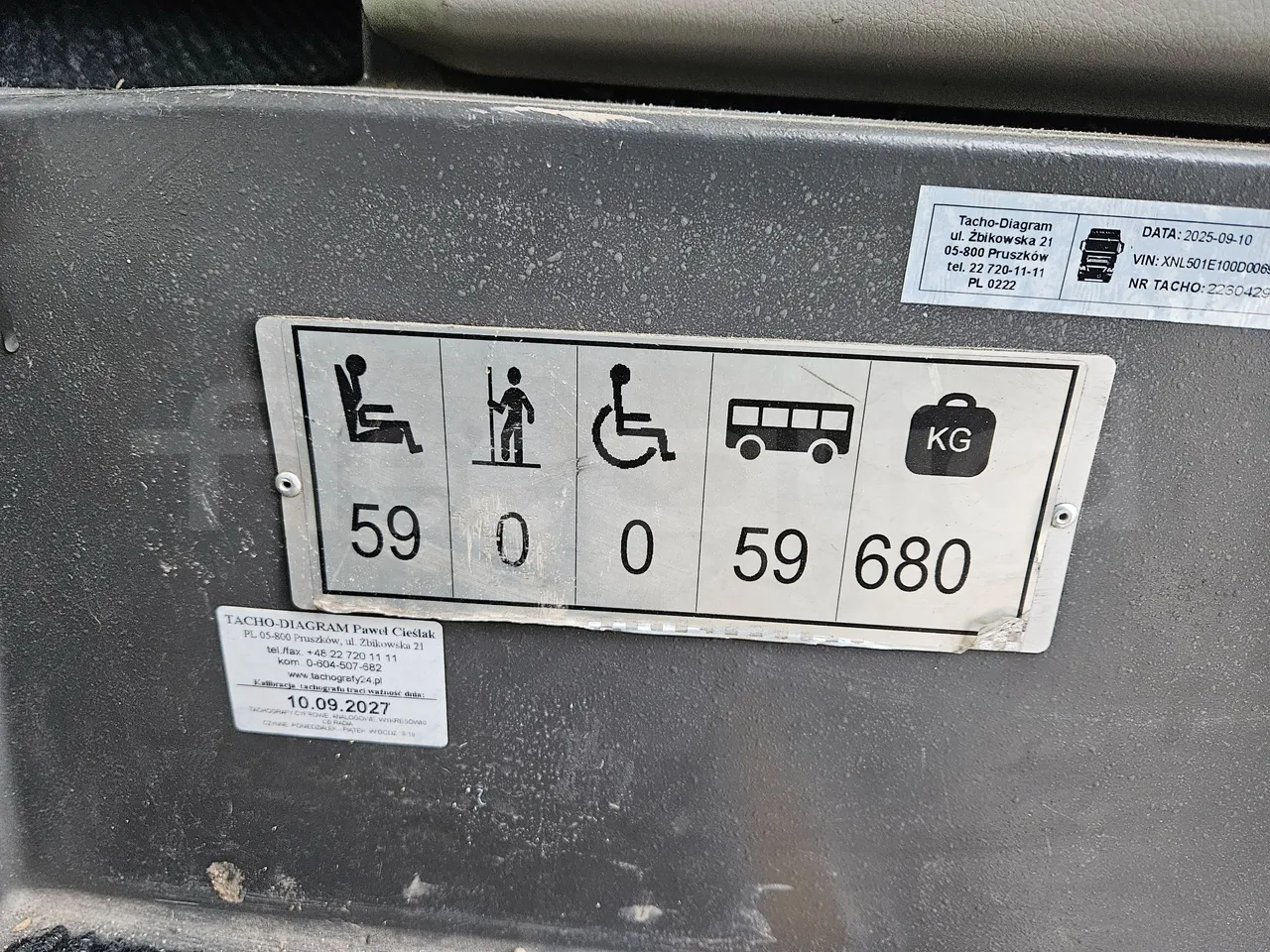 Vdl Futura 501E1 - Euro6 - 320kW - 12.875mt - seat plate photo