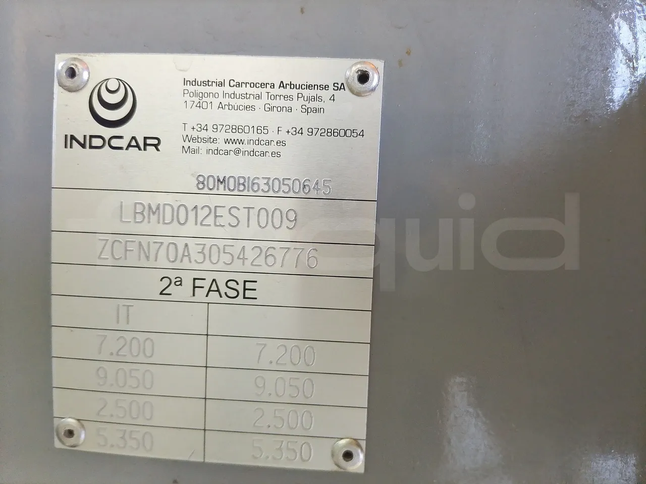 Iveco Indcar WGIVMY11 MOBI SCUOLABUS - EUR6 - 100Kw - 8,592m - chassis VIN photo (mandatory for bus to scrap)