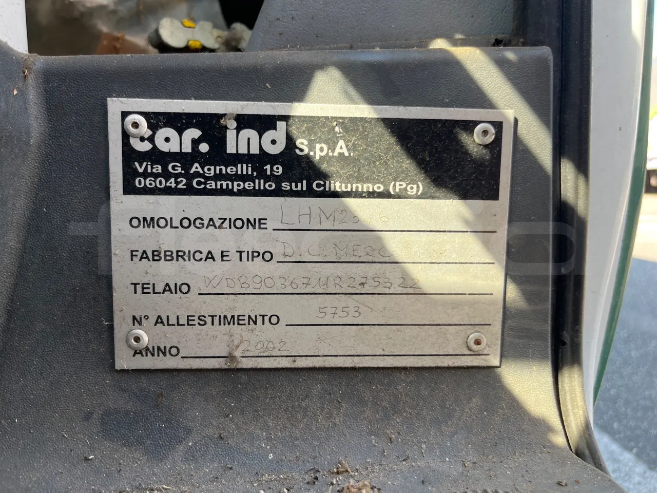 Mercedes-Benz Sprinter - chassis VIN photo
