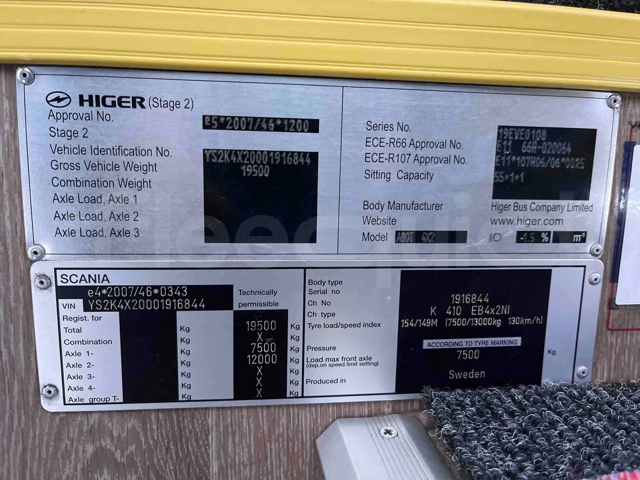 Scania Touring HD Touring HD - Euro6 - 302kW - 12.090mt - chassis VIN photo