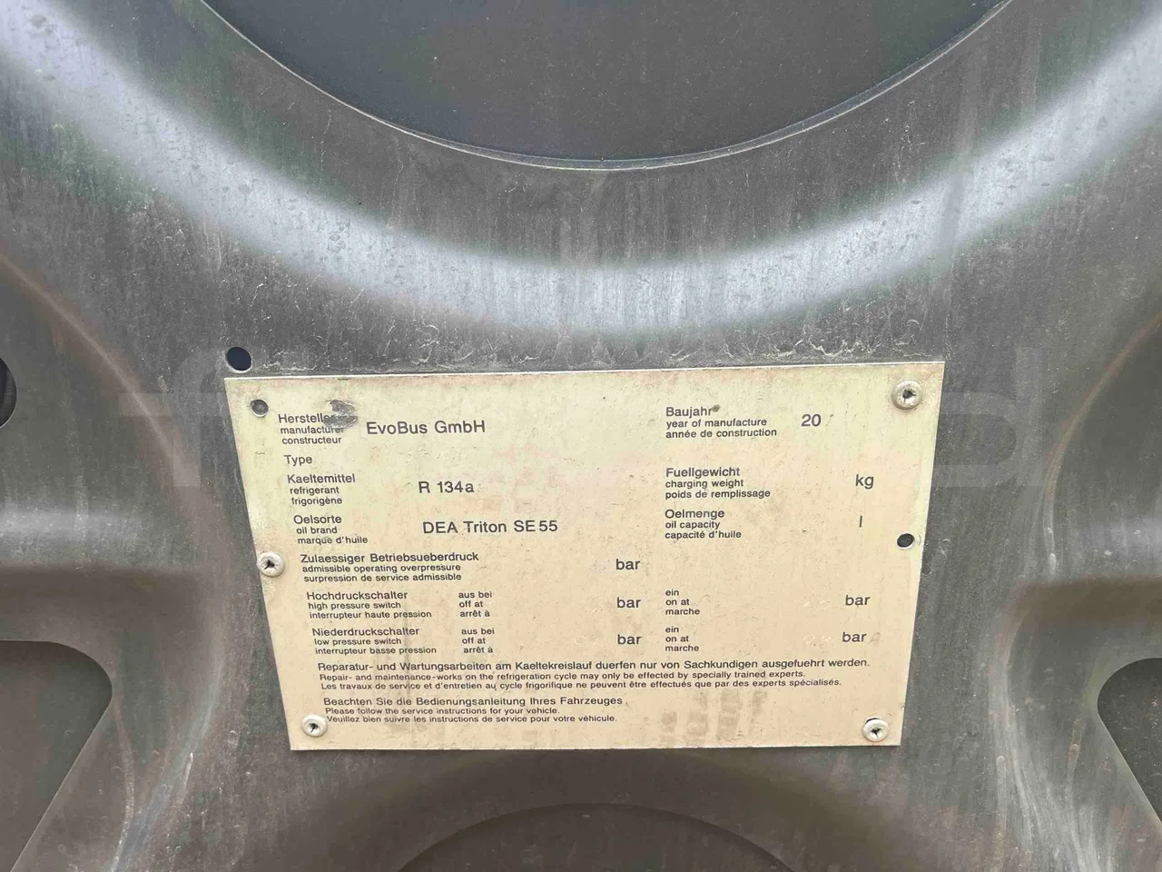 Mercedes-Benz Citaro - engine plate photo