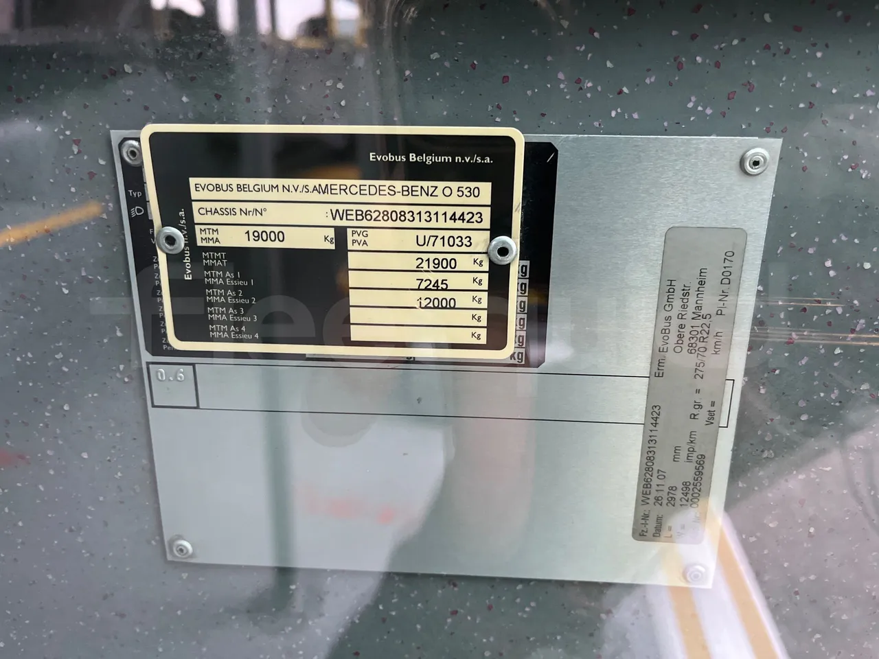 Mercedes-Benz Citaro O 530 - Euro5 - 220kW - 12.170mt - vehicle plate photo