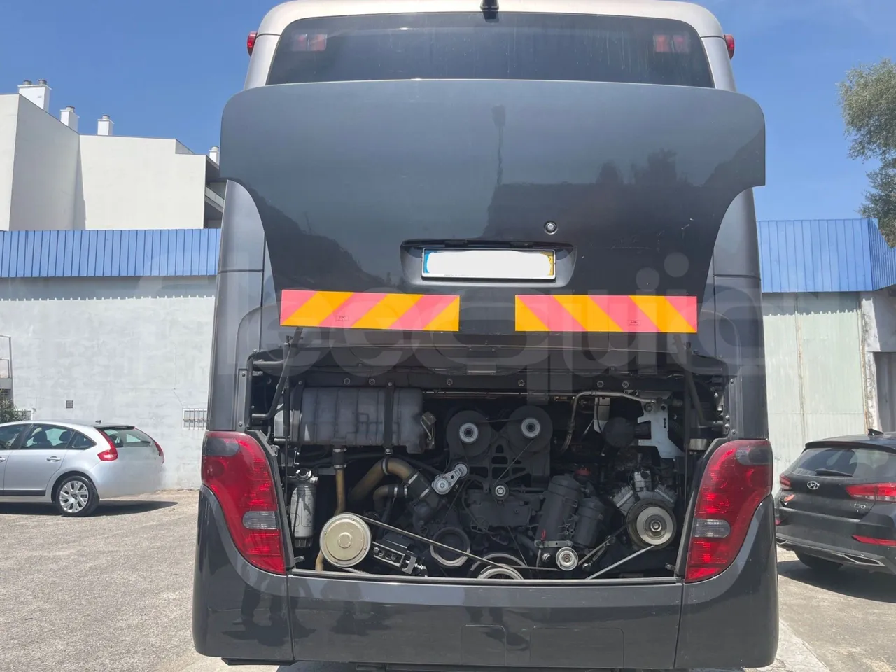 Setra S411 HD - rear hatch open (mandatory  for bus to scrap)