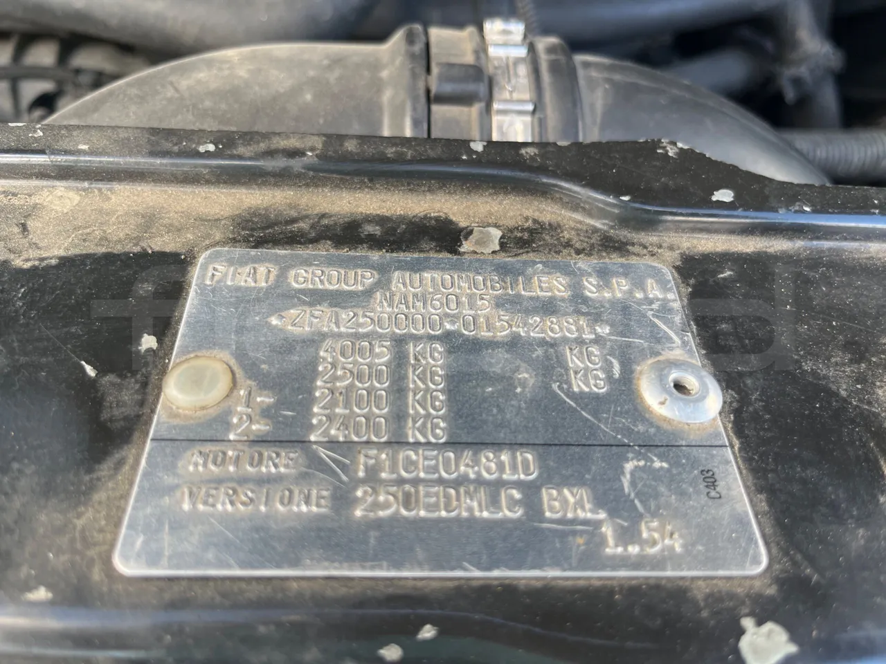 Fiat Ducato 250EDMLC BXL - Euro4  - 115kW - 6.363mt - vehicle plate photo