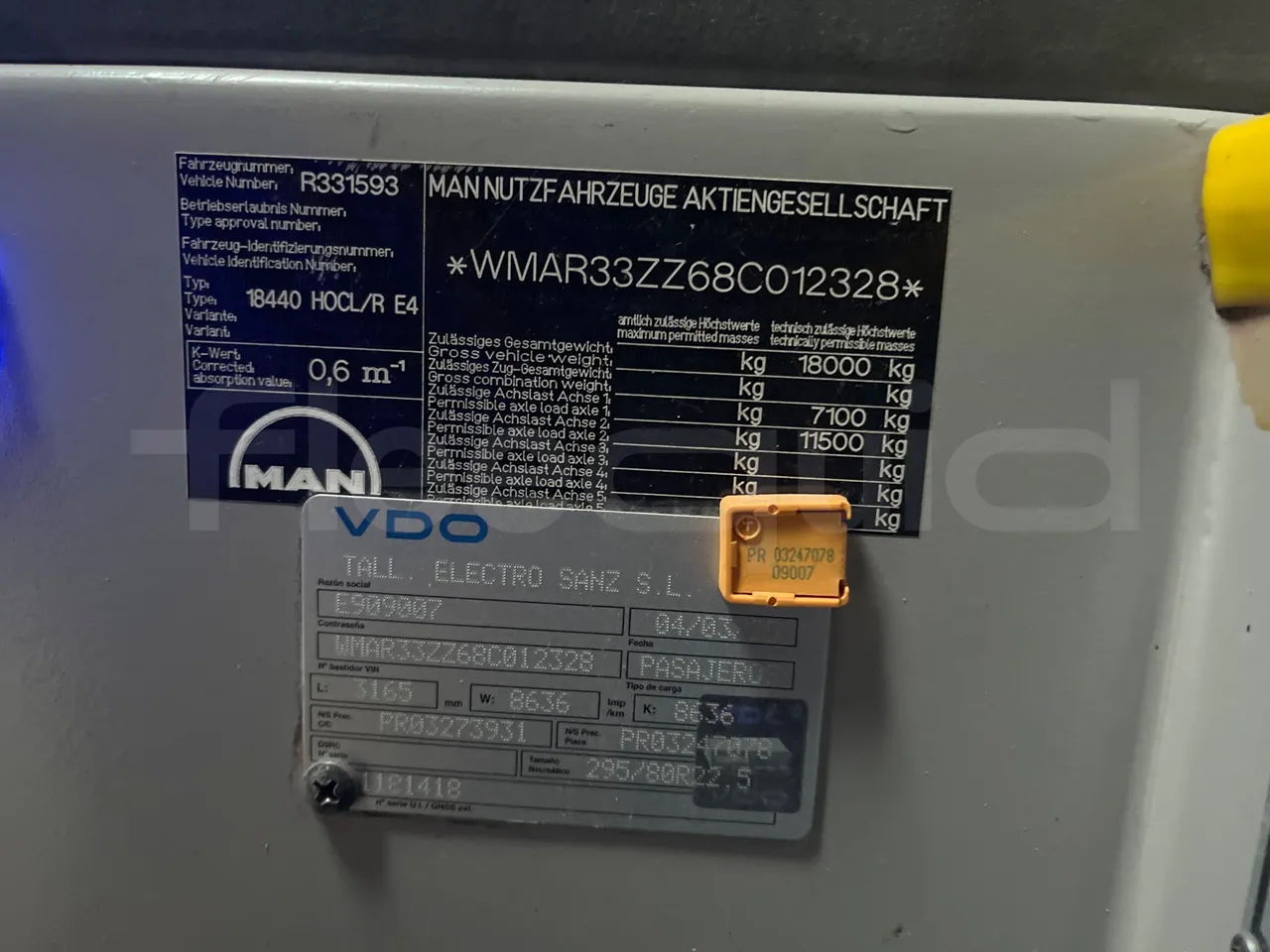 Man Ratio 18440 - Euro 4 - 324kW - 12.975 mt - vehicle plate photo