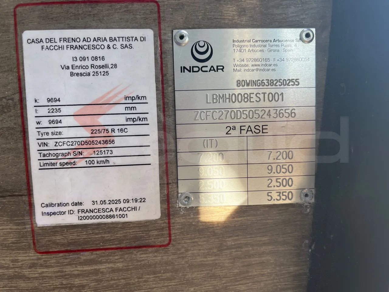 Indcar Wing WGIVMY11/ Euro 6 - 132 Kw - 7.995 Mt - chassis VIN photo