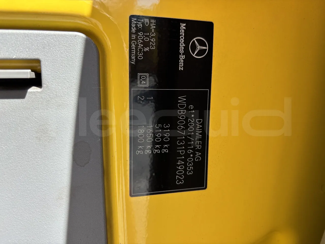 Mercedes-Benz Sprinter - Vehicle Plate