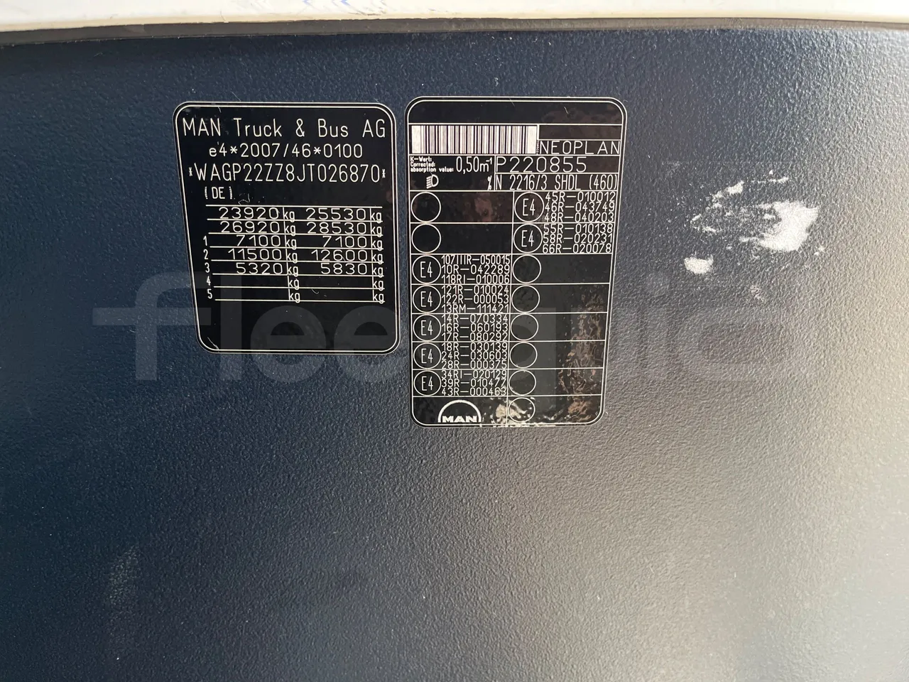 Neoplan Tourliner L  L -  Euro6 - 338 Kw - 13.913 - vehicle plate photo