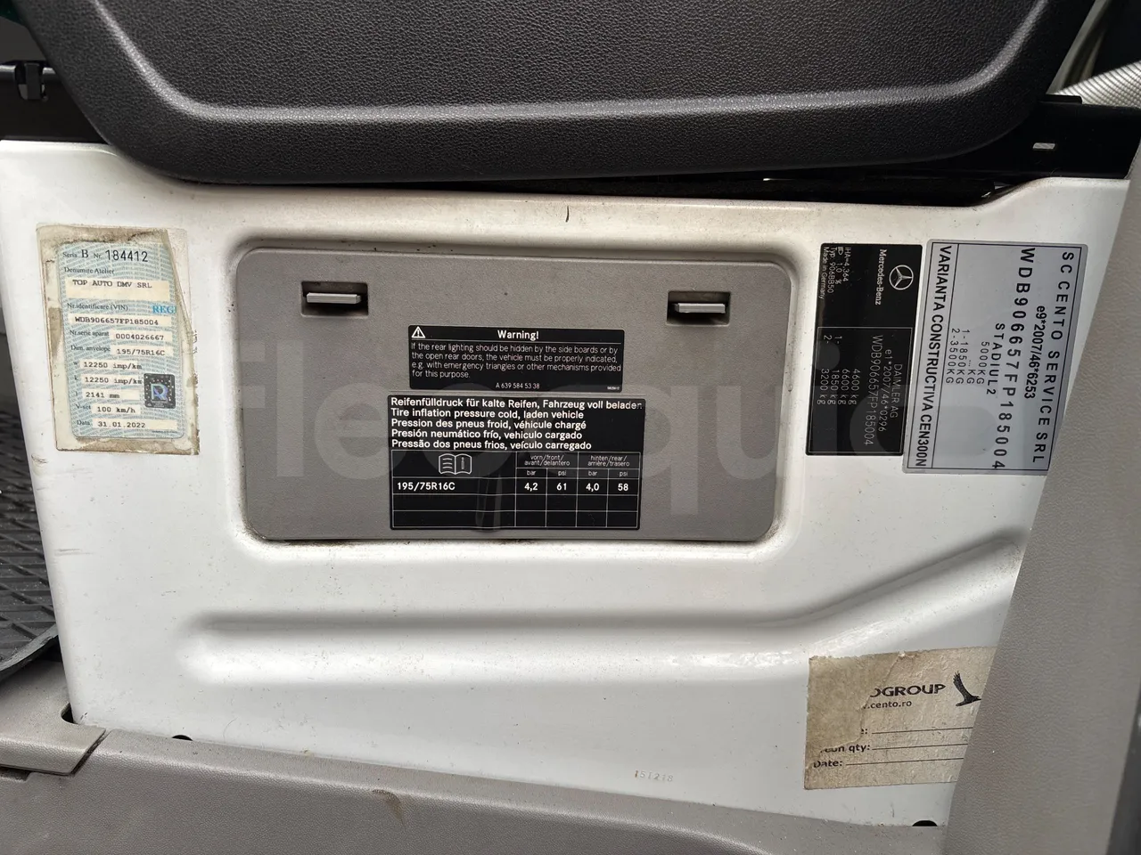 Mercedes-Benz Sprinter 516CDI - EUR5 - 120kW - 7.345m - vehicle plate photo