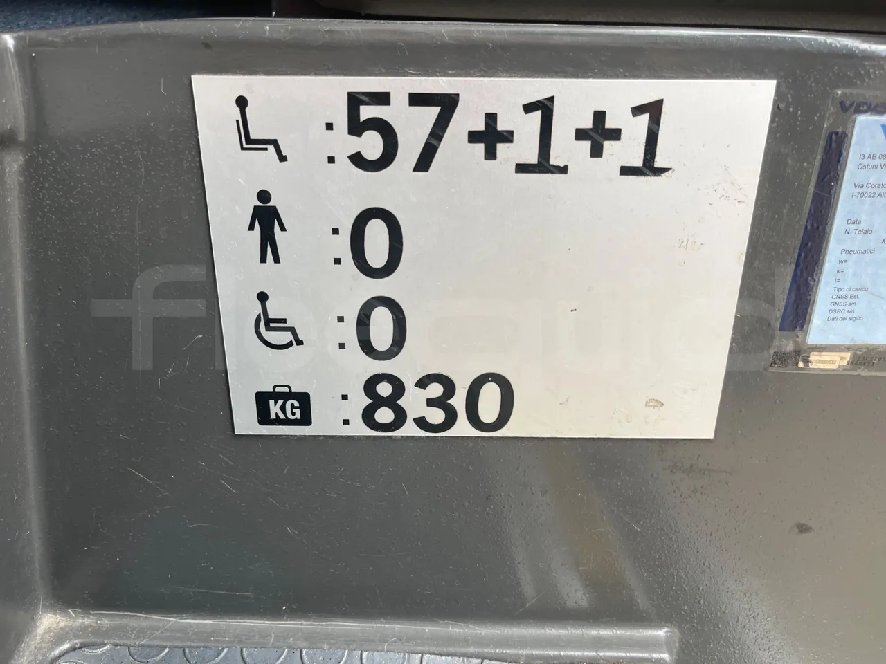 Vdl Futura - seat plate photo